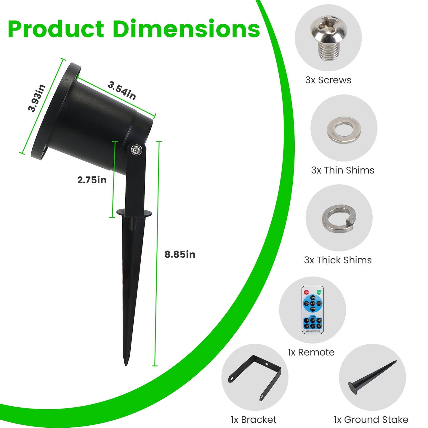 Outdoor Laser Projector Light - Red & Green - 3 Modes, IP44 Waterproof