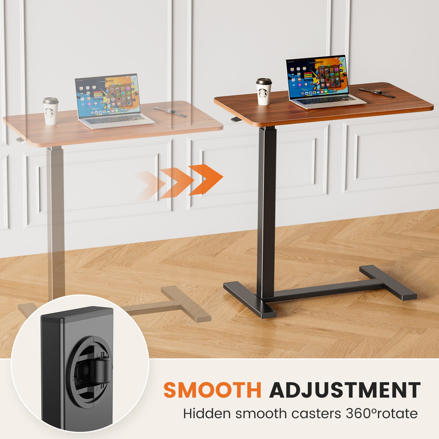 Adjustable Mobile Bed Table - Portable Computer Desk