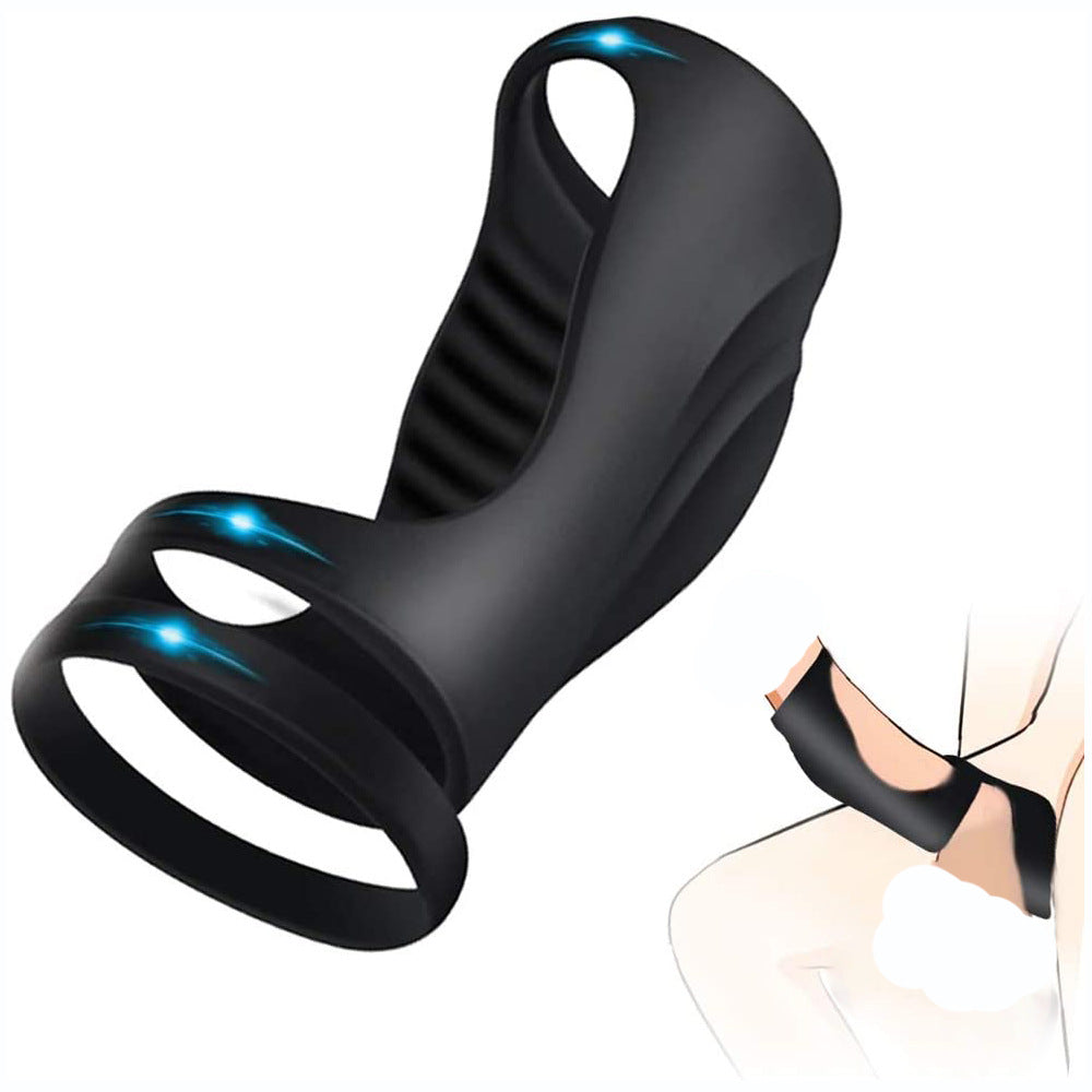 Silicone Penis Ring for Male Enhancement and Sperm Locking - Black