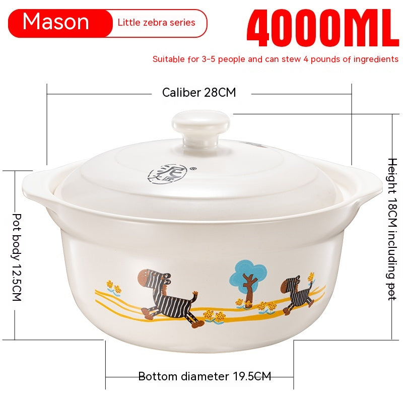 High-Temperature Ceramic Casserole Stew Pot with Cover - Kitchen & Home Storage