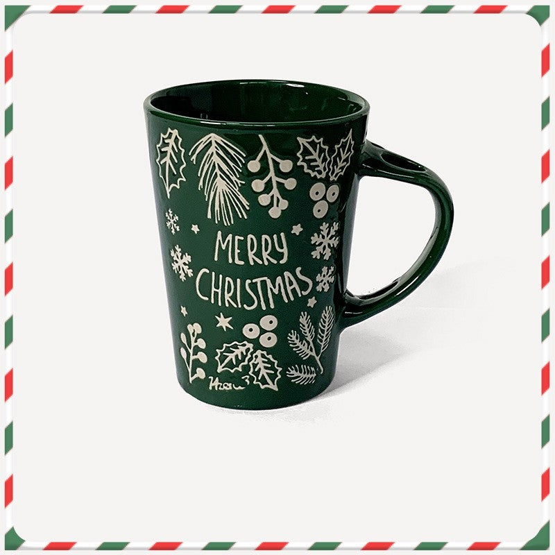 Christmas Cartoon Snowman Santa Ceramic Mug - Holiday Gift Drinkware