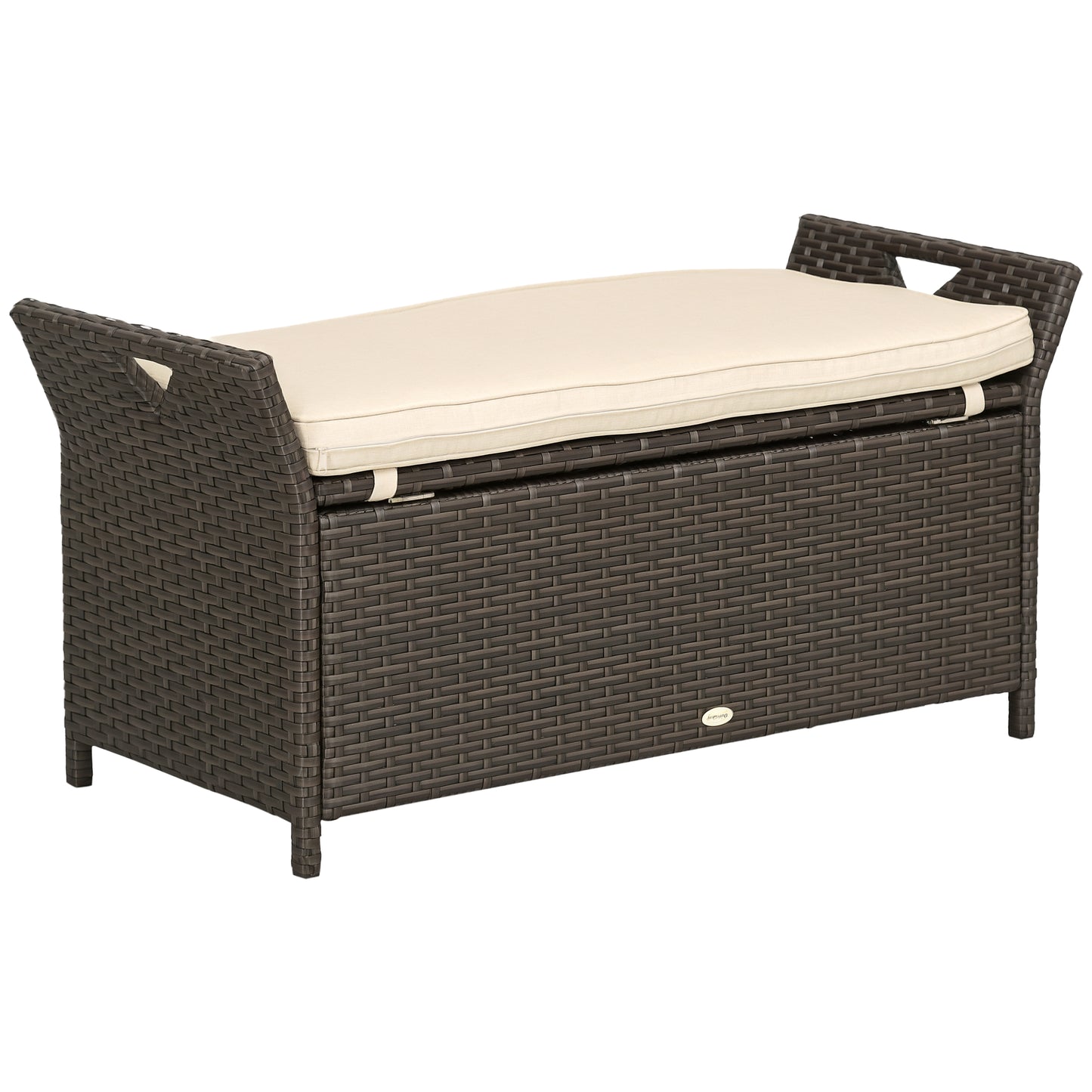 Outdoor Storage Bench with Cushion - 29 Gallon Cream White