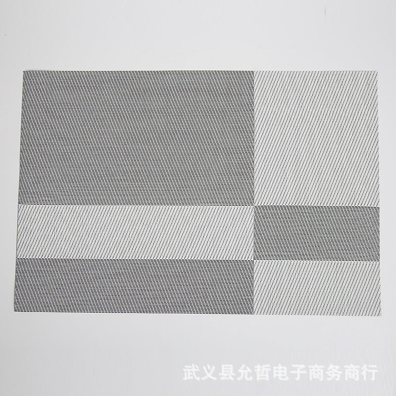 Double-Sided PVC Plaid Placemat Set - Woven Insulation Tableware Mat for Hotel & Restaurant