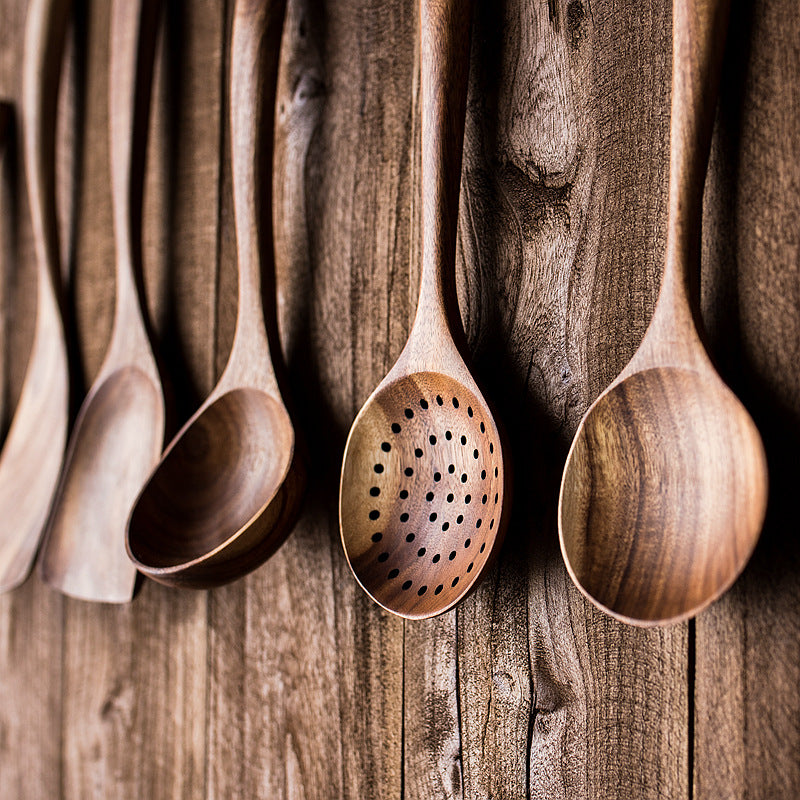 Lengthened Wooden Spatula Set Non-Stick Cooking Kitchenware Multiple Sizes