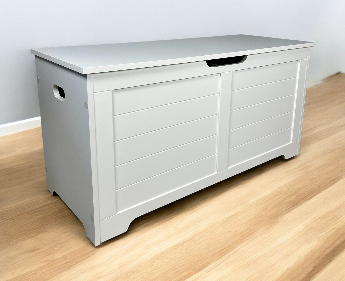 Large Open Cat Litter Box Fence Furniture - Modern White Cat House & Storage