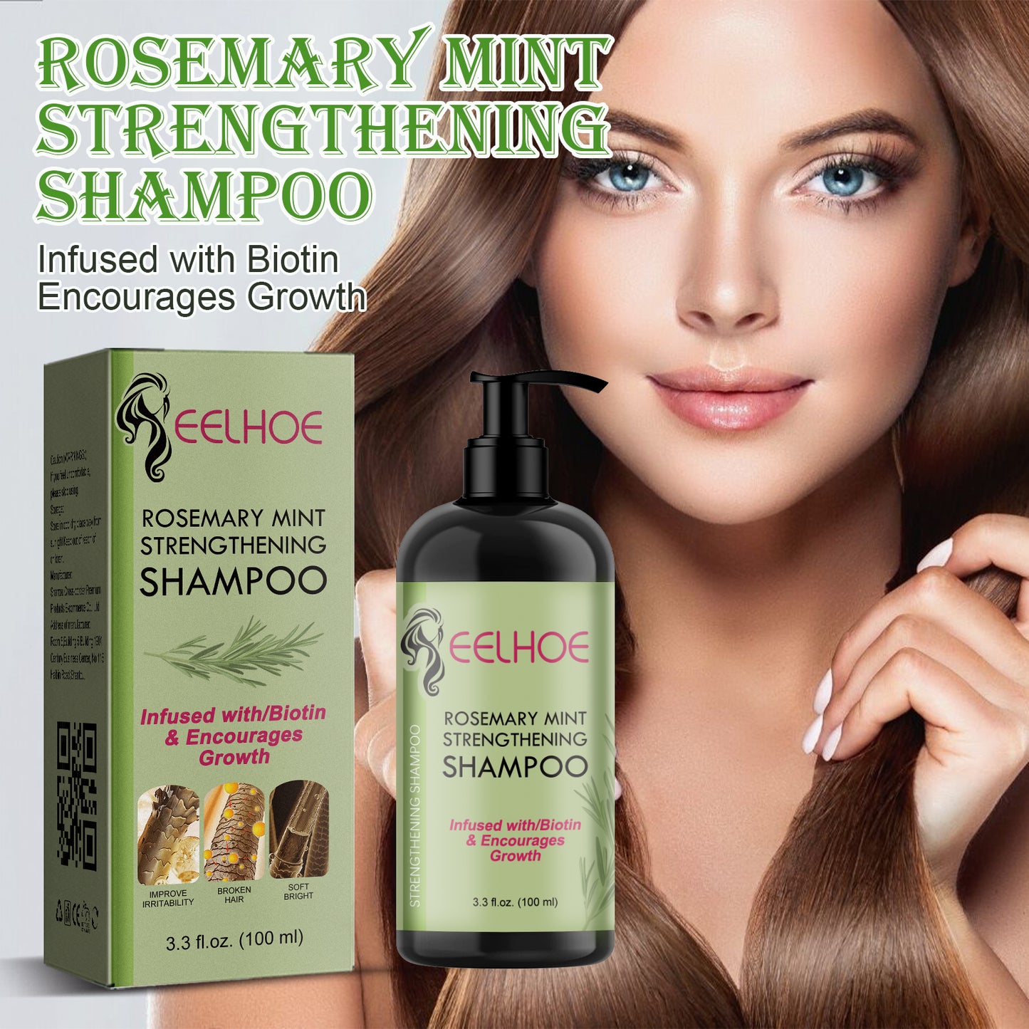 Rosemary Mint Hair Growth Shampoo - Strengthening & Repairing Formula