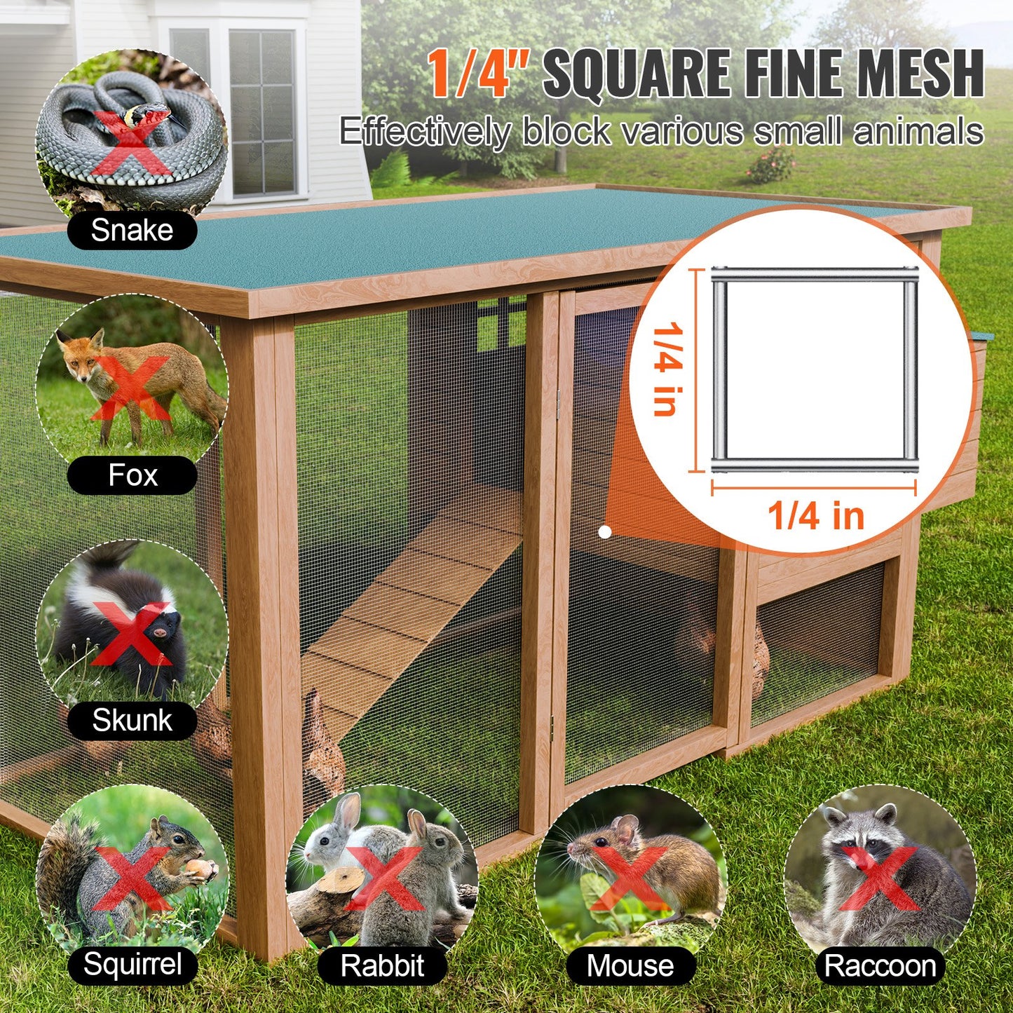 Galvanized Wire Mesh Roll 1/4 Inch Chicken & Small Animal Fencing - 48x100 Ft