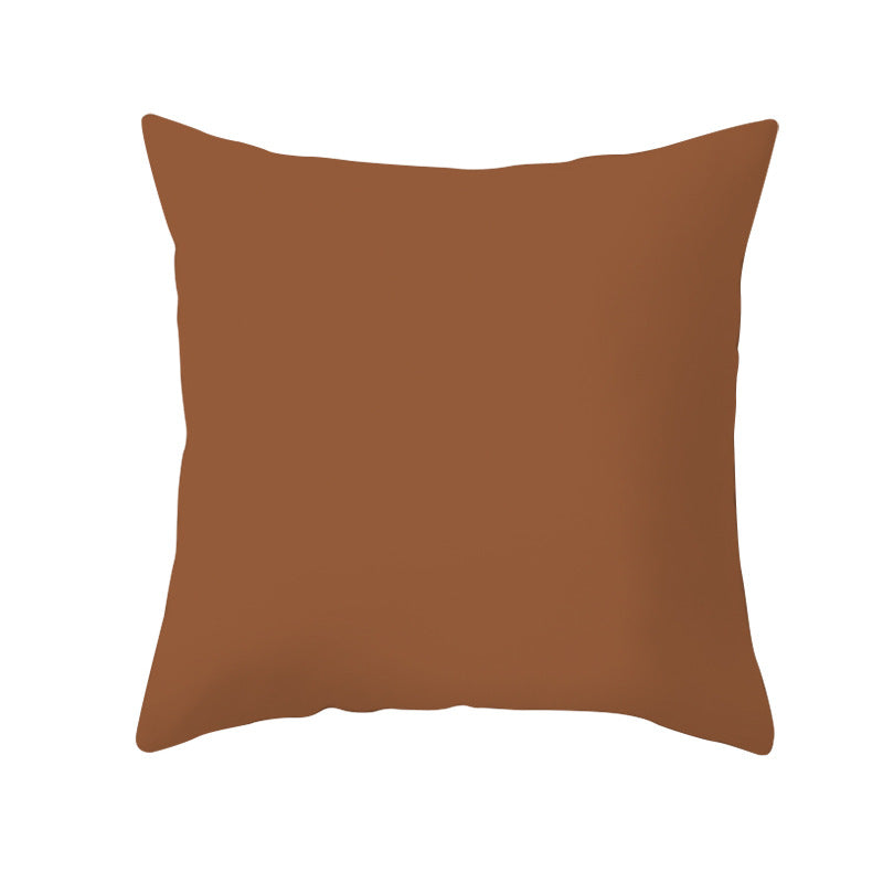 Solid Color Peach Skin Cotton Linen Pillowcase 45x45cm for Living Room