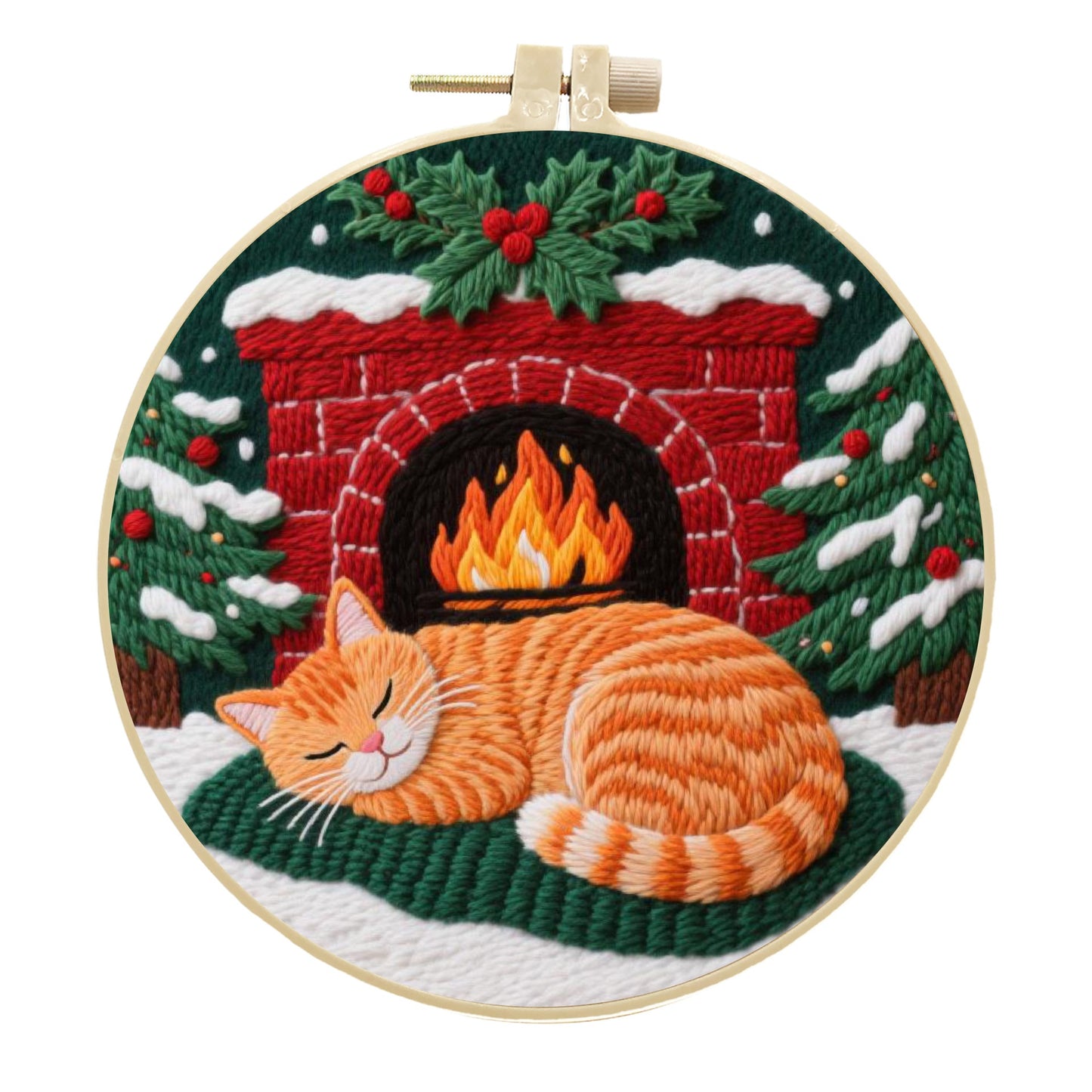 Embroidery Material Kit for Cross-Stitch Crafts - Includes Frame & Scissors