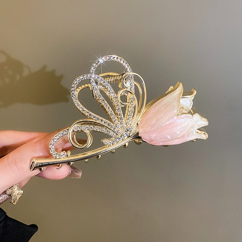 Women's Diamond-Encrusted Butterfly Hairpin