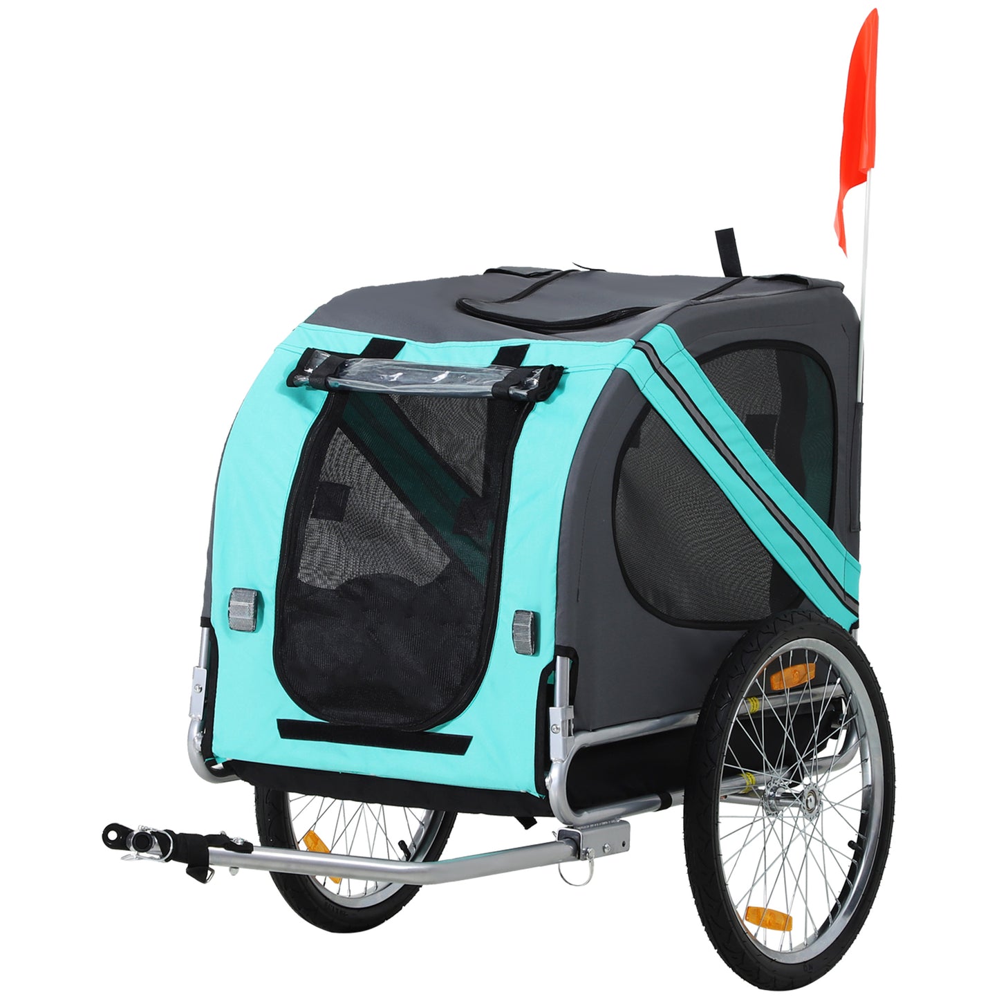 Dog Bike Trailer with Large Off-Road Wheels and 3 Entrances – Green