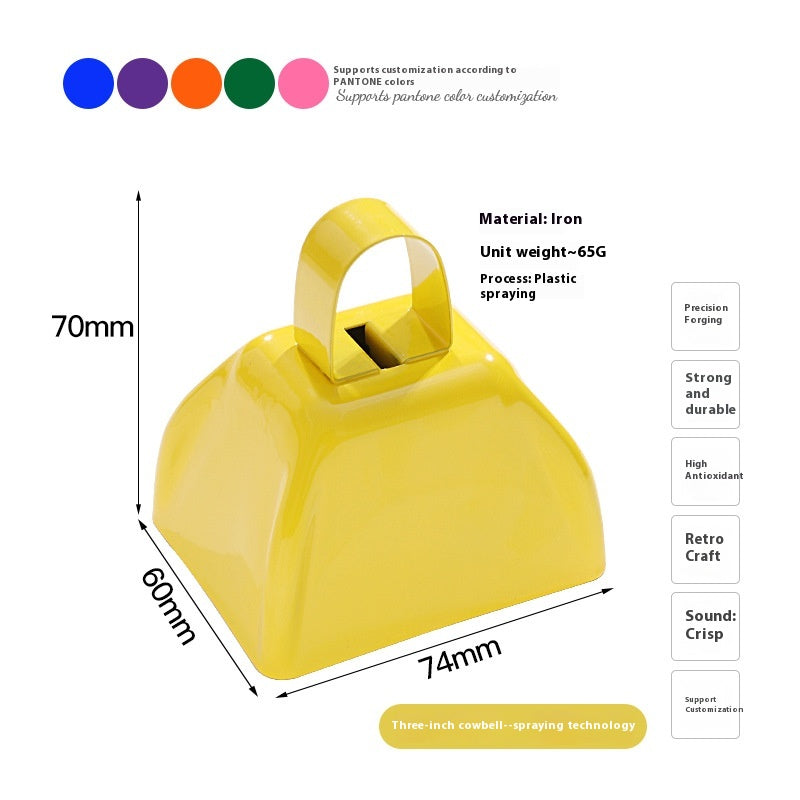 Three-Inch Cowbell Hand Bell for Crafts Home & Party Decorations