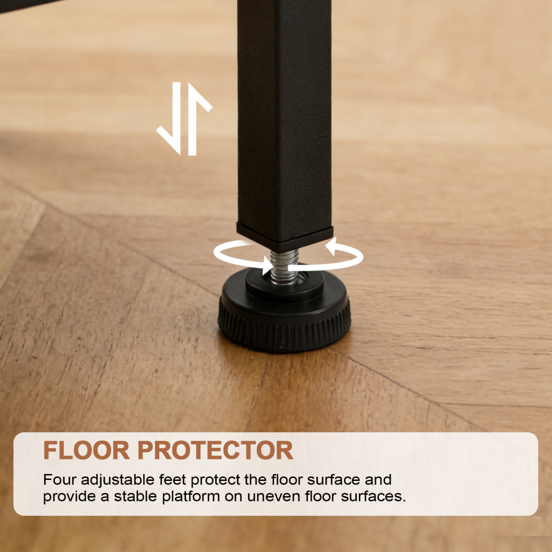 Bedside Table with USB-C Port and Adjustable Drawers - Brown