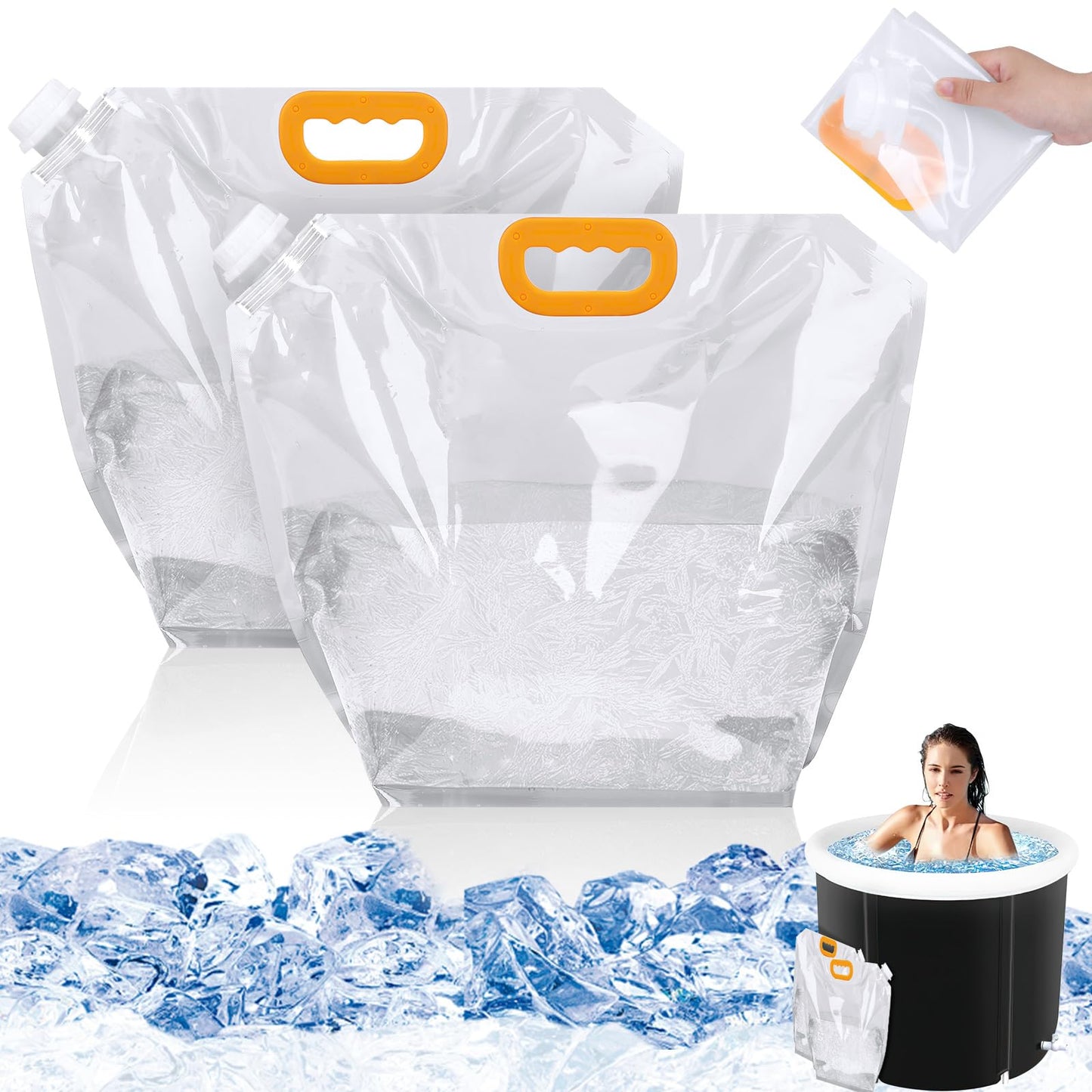 Portable 10L Ice Bath Bags - 2-Pack Cold Plunge Accessories