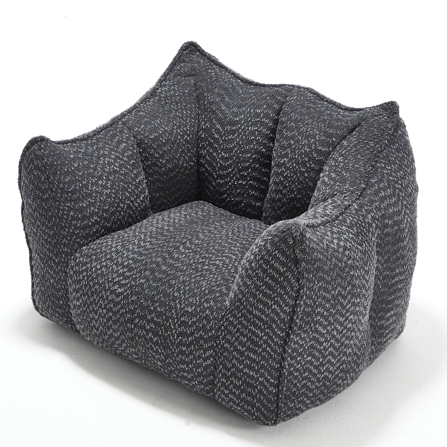 Comfortable Chenille Bean Bag Chair - Black Lazy Sofa