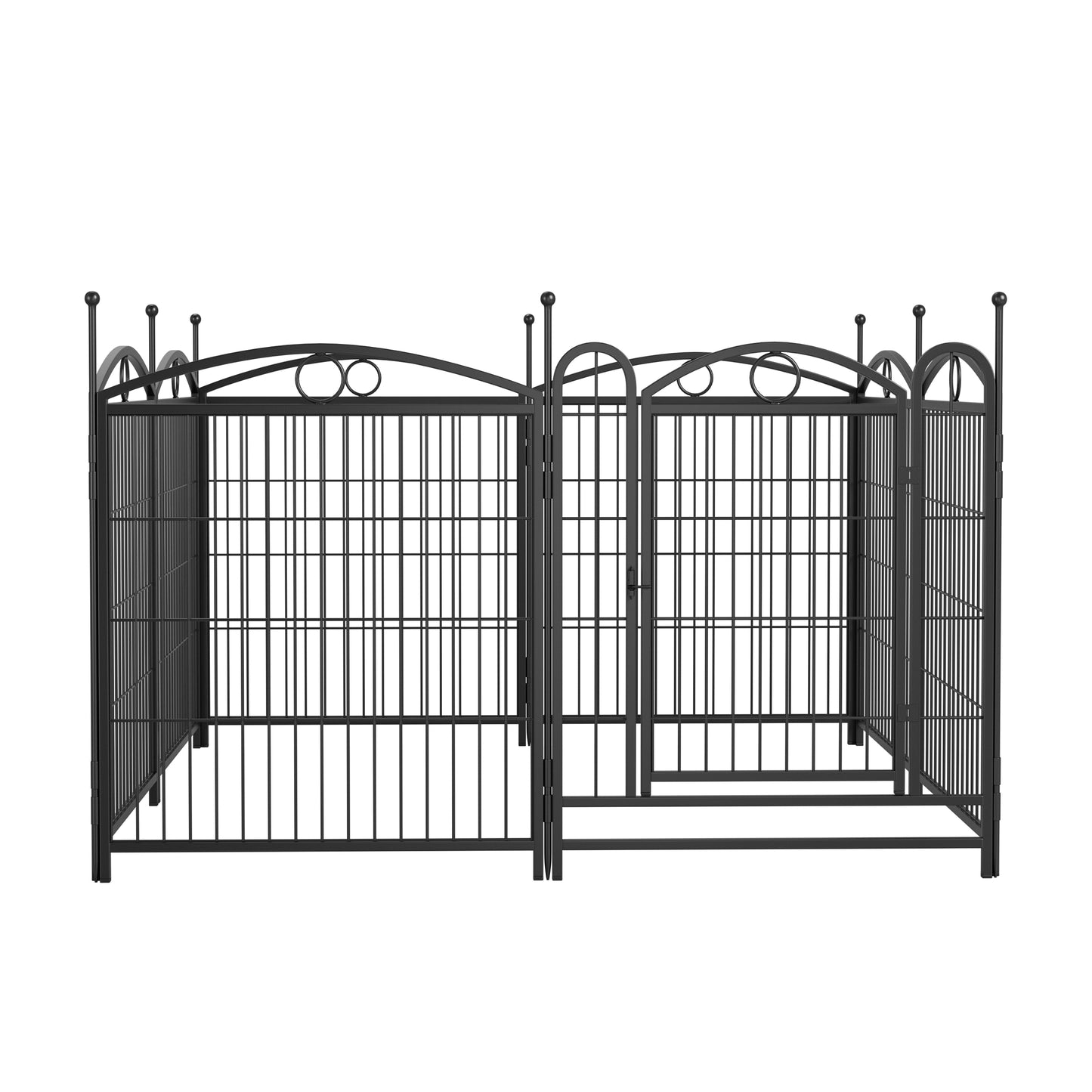 Indoor Outdoor 32 Inch Metal Dog Playpen with Doors - Heavy Duty Pet Fence