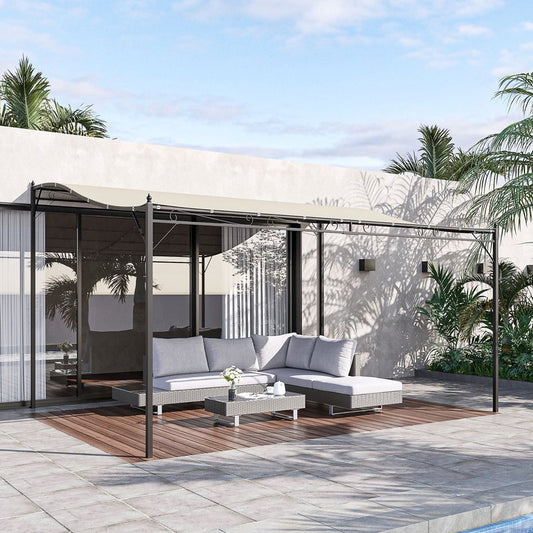 10' x 13' Outdoor Pergola Canopy - Weather-Resistant Cream White