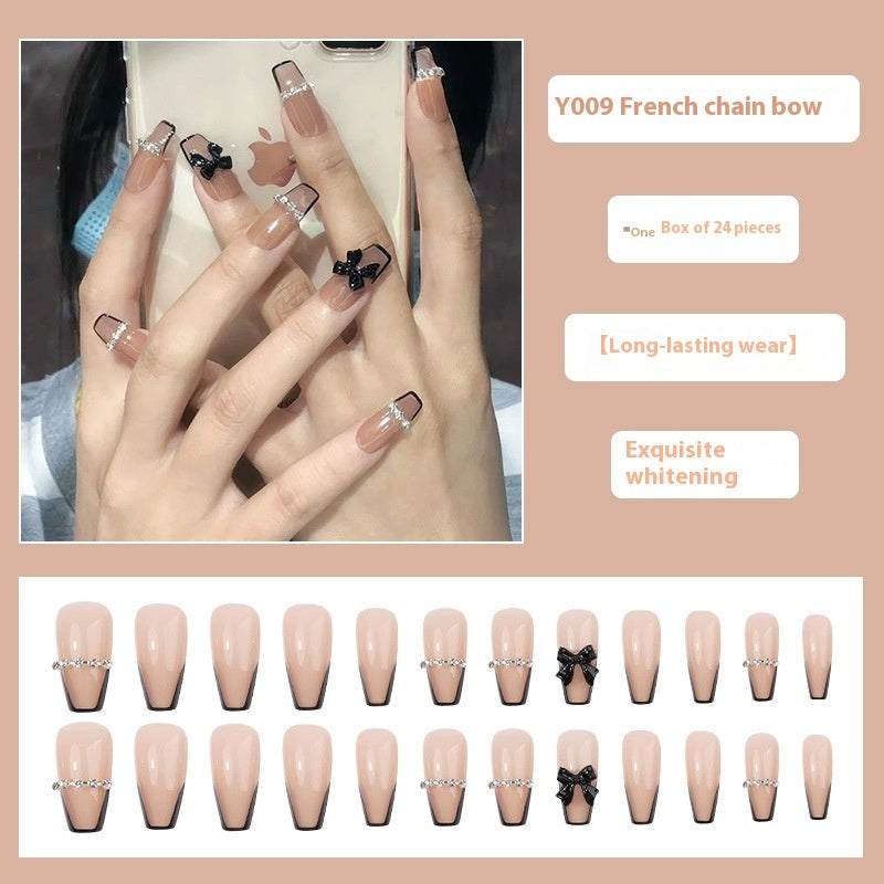 Women's Nail Art Kit with Detachable Color Variants - Spicy White Armor Design