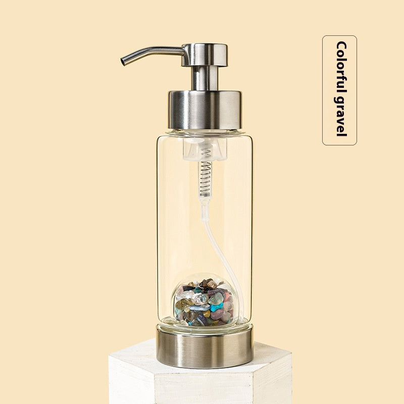Natural Crystal Gravel Glass Bottle for Home & Garden Storage