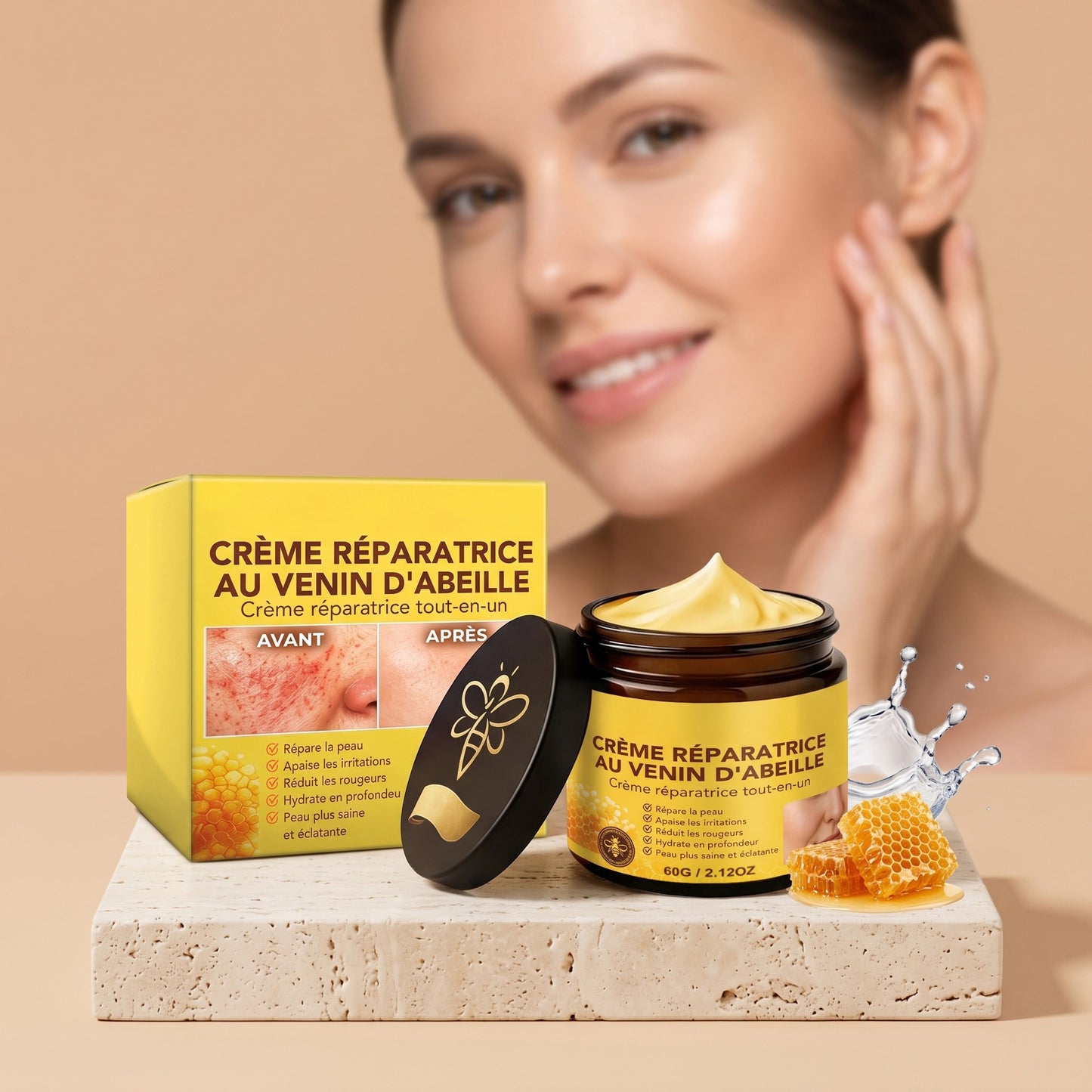 Soothing Face Cream with Bee Venom & Allantoin - 60g for Sensitive Skin