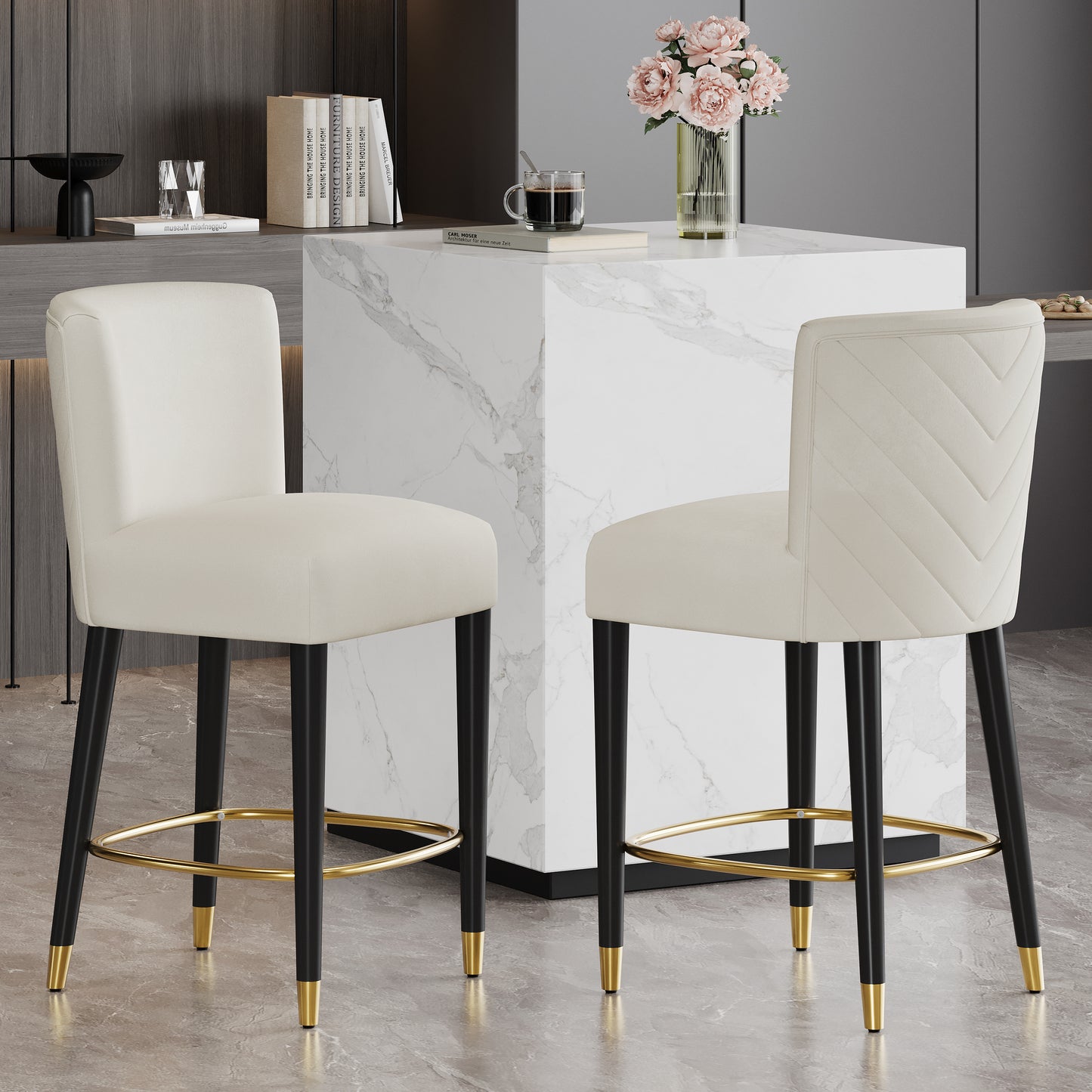 27inch-counterstool, Modern Design With A Smooth, Light - Colored
