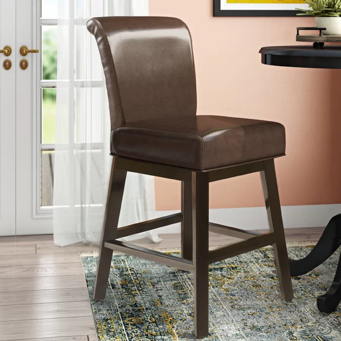 28-inch PU Leather Swivel Counter Stool