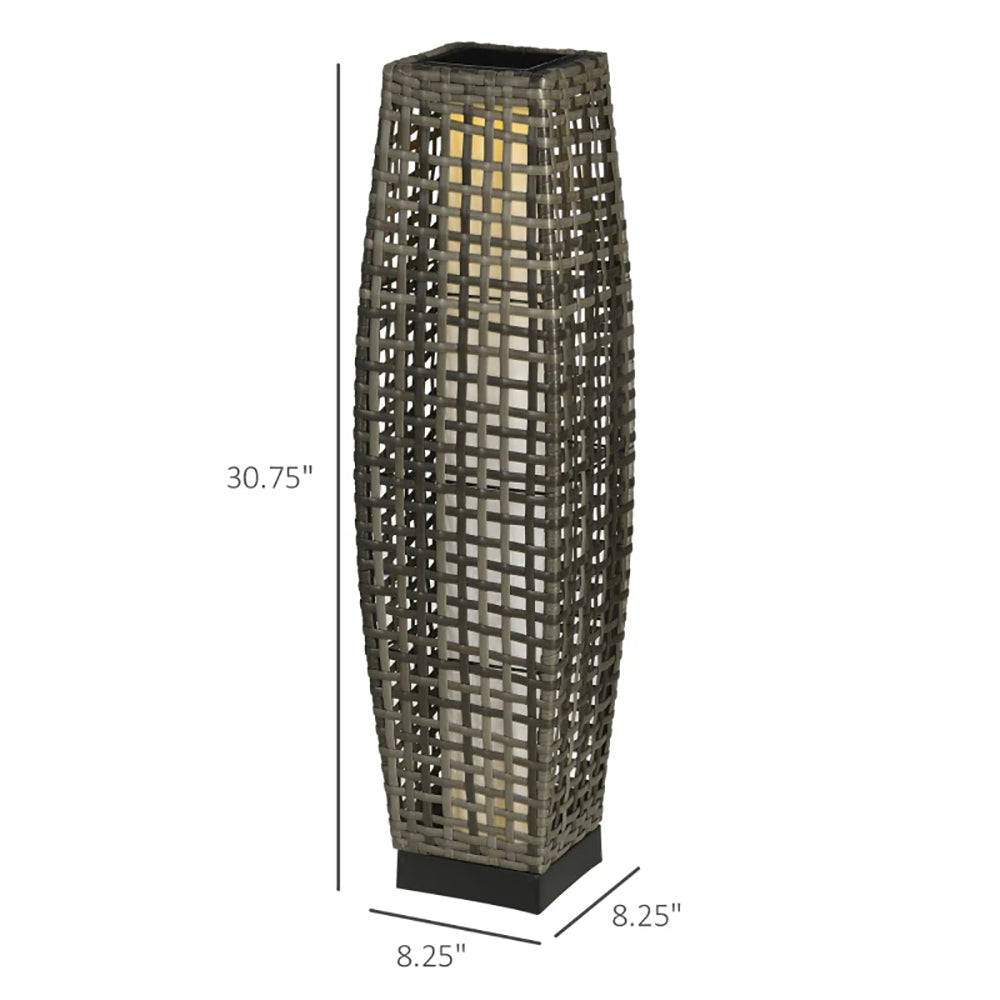 Gray Solar Floor Lamp Outdoor Waterproof Pathway Light Garden Lantern