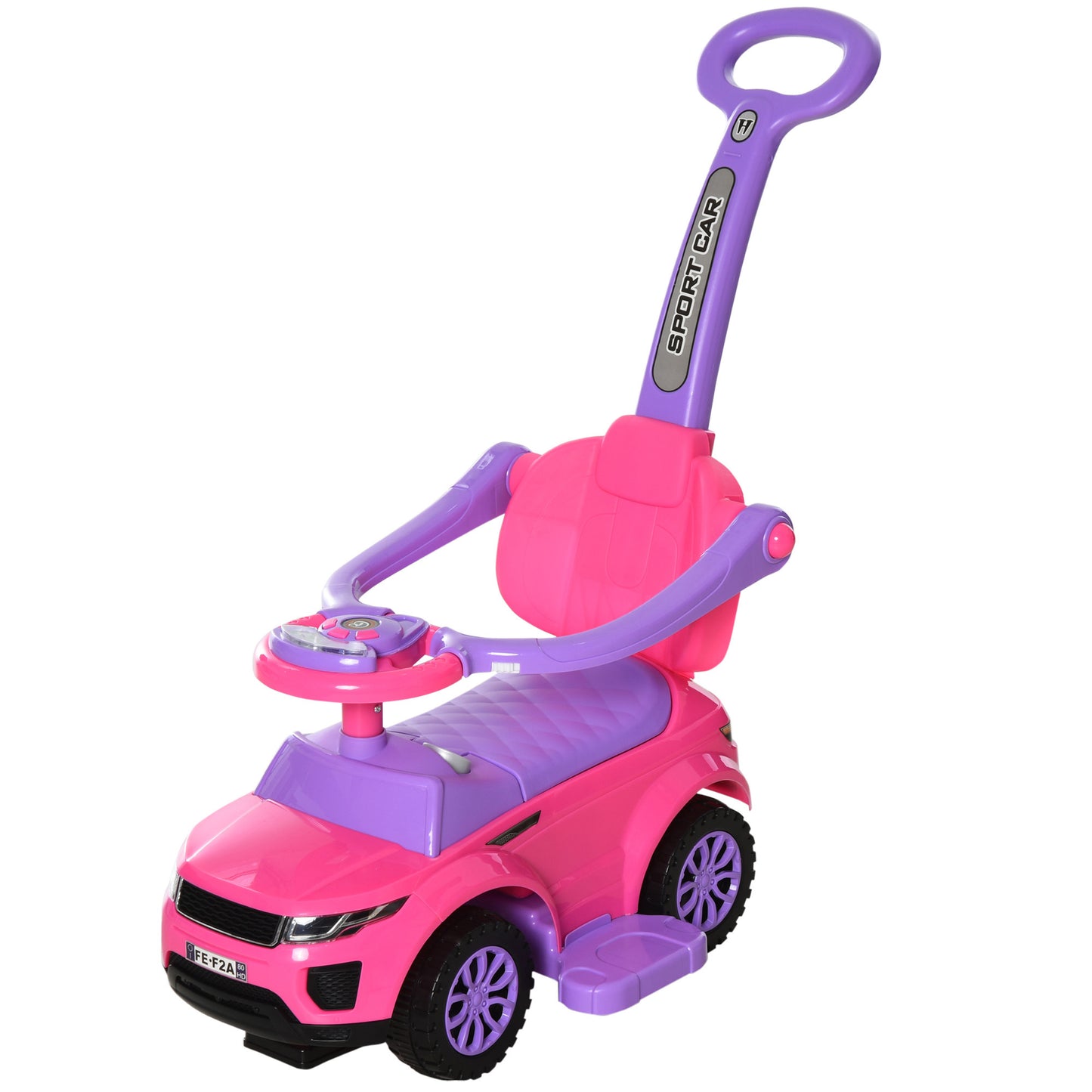 3-in-1 Push Car for Toddlers - Pink Ride-On Stroller Toy