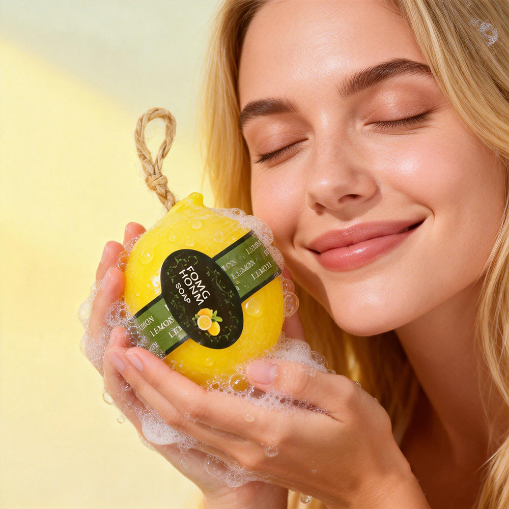 Lemon Fruit Scented Body Soap - 90g Natural Cleansing Bar