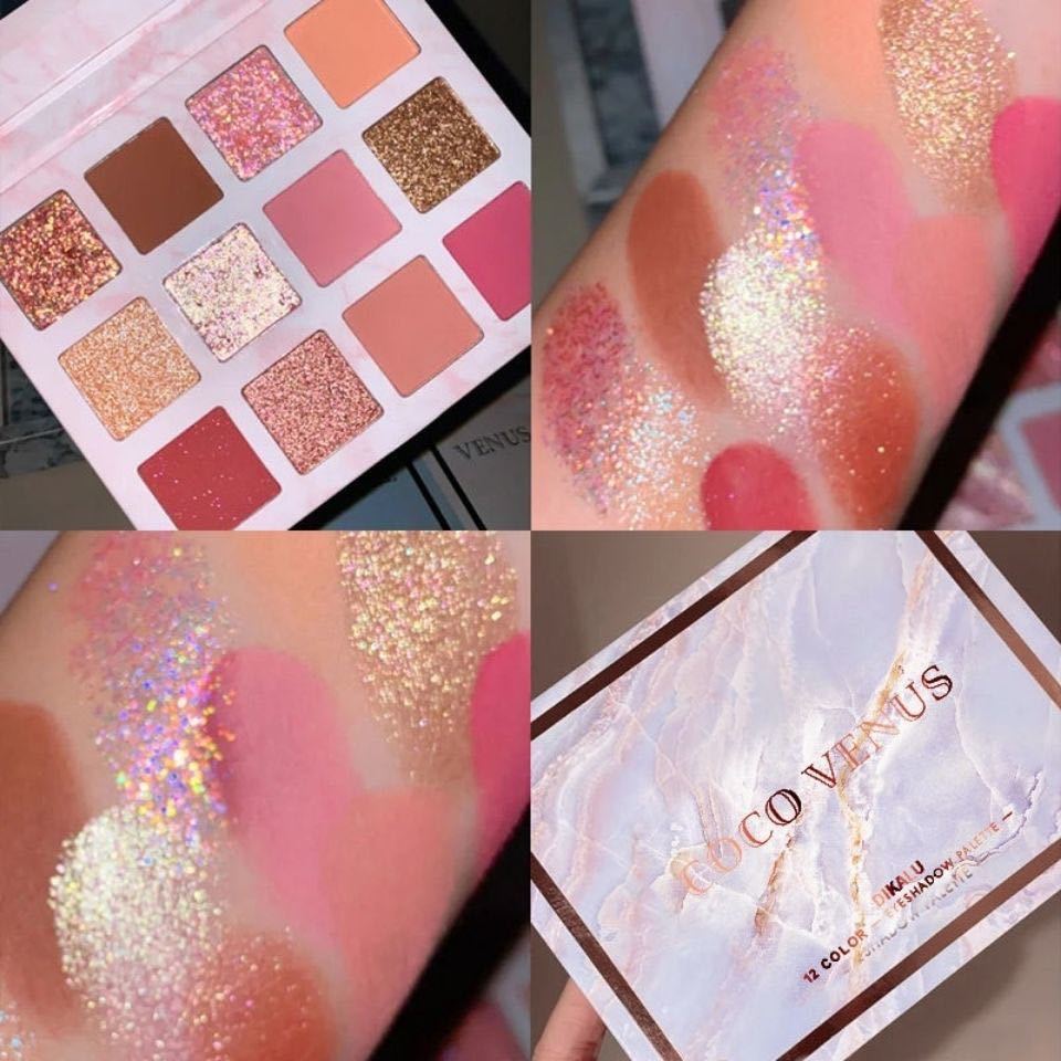 Colorful Eye Shadow Palette with Twelve Shades for Creative Makeup