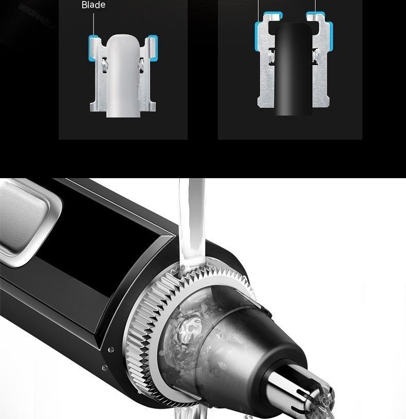 Electric Nose Hair Trimmer for Men - Portable Battery Operated - Black