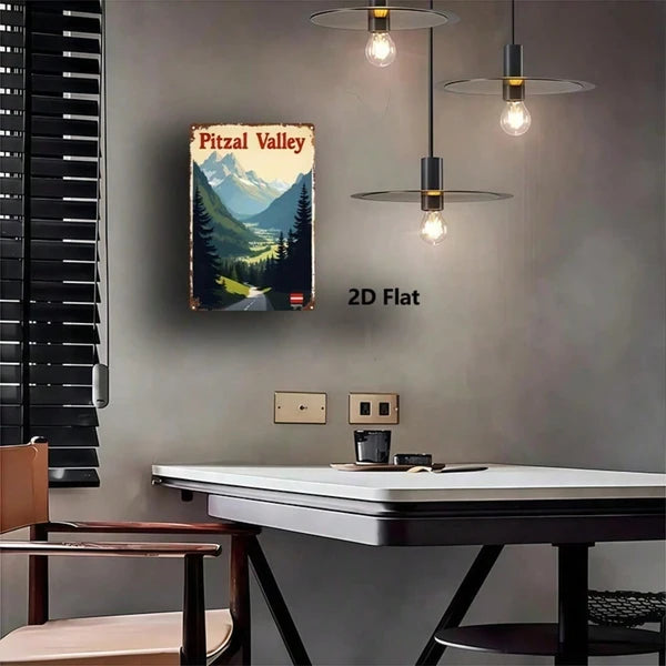 Austrian Pitz Valley Metal Sign - 8x12 Inch Wall Art