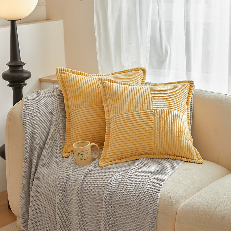 Christmas Cushion Cover Solid Corduroy Stripe Home Decor Pillowcase