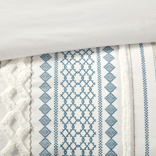 King Cotton Duvet Cover Set with Chenille - Multicolor
