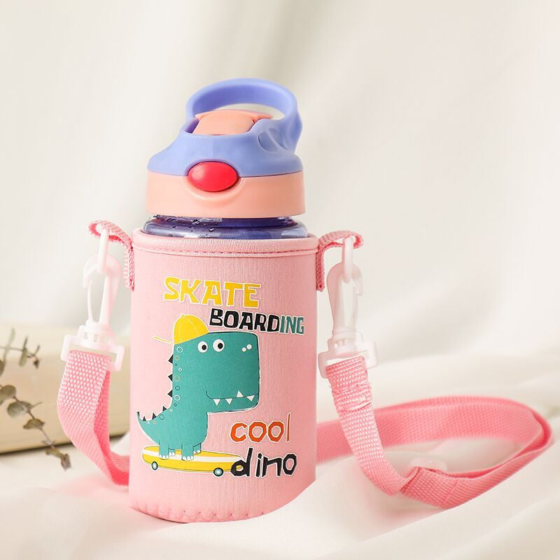 Children's Leak-proof Portable Plastic Straw Cup - Drop-proof, Reusable, Kids Drinkware
