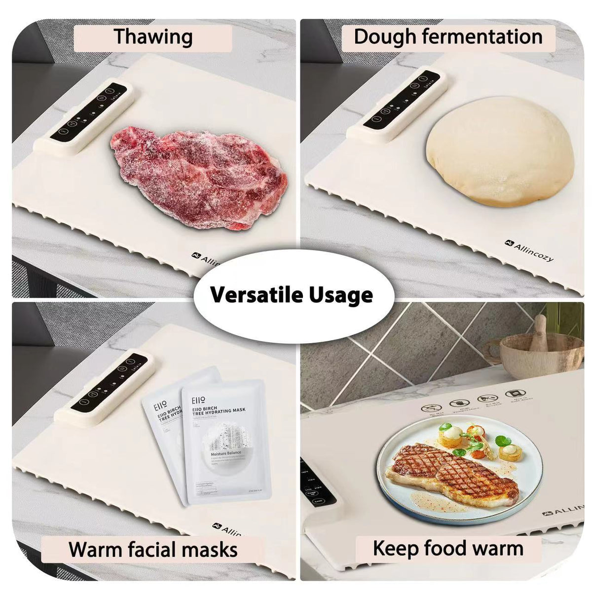Multifunctional Dish Warming Pad with Temperature Control and Insulation