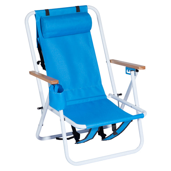 Folding Beach Chair Set of 2 - 4-Position Portable Camping Chairs