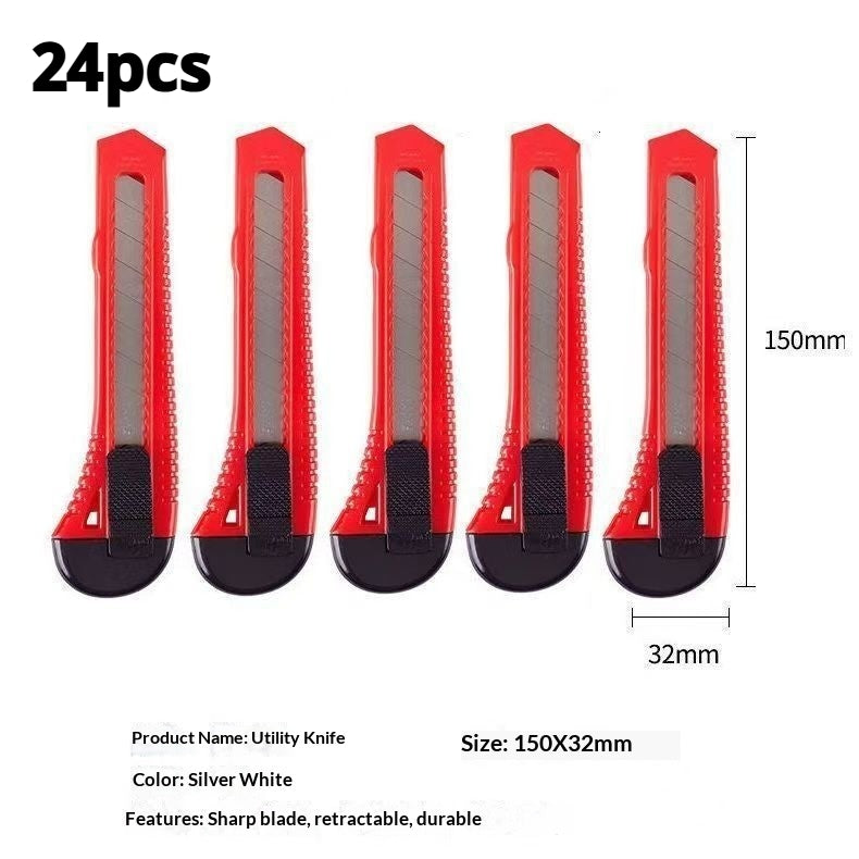 Large Rubber-Grip Utility Knife Holder Set - Heavy Duty Blade Storage