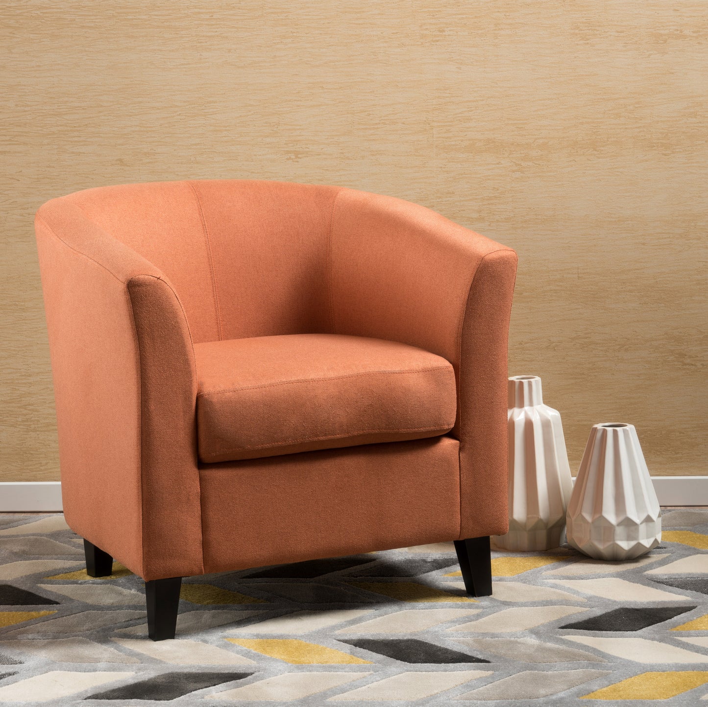 Orange Club Chair - Stylish Fabric Seating for Any Room