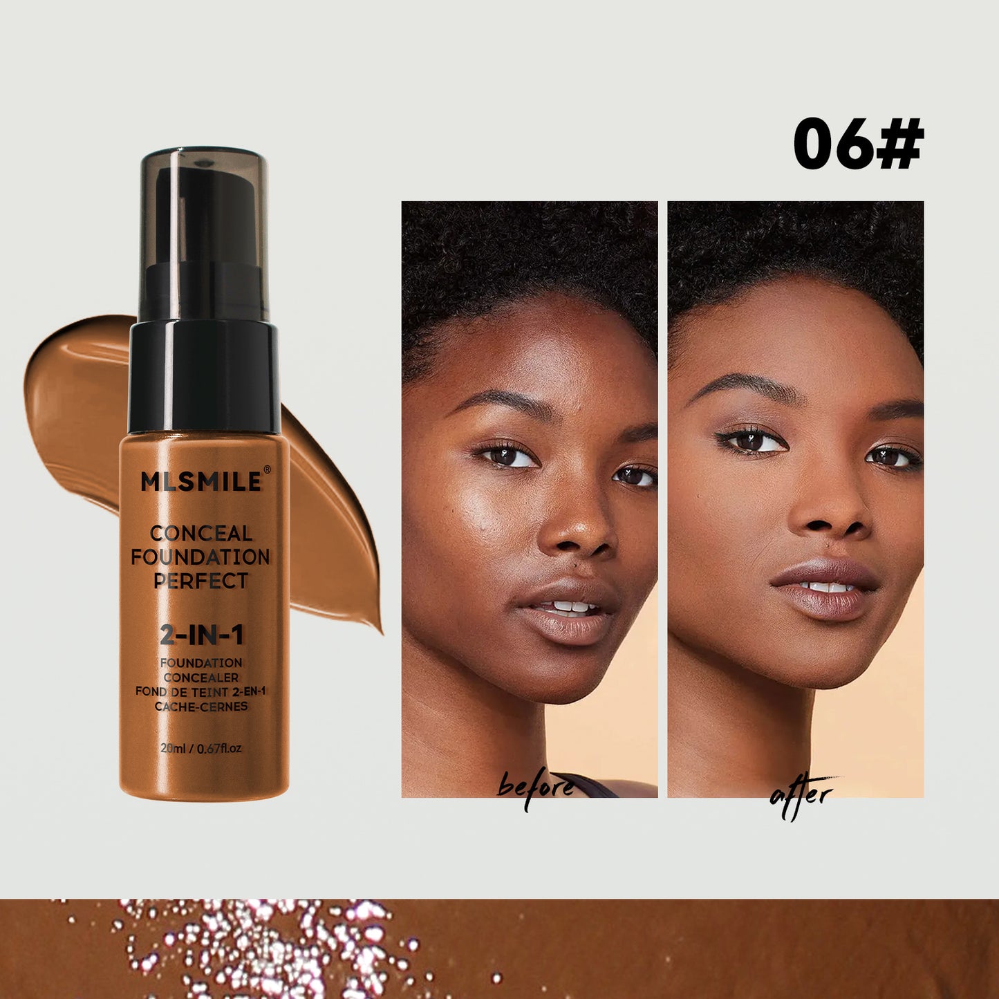 Long Lasting Waterproof Liquid Foundation - Moisturizing Concealer for Face 20ml