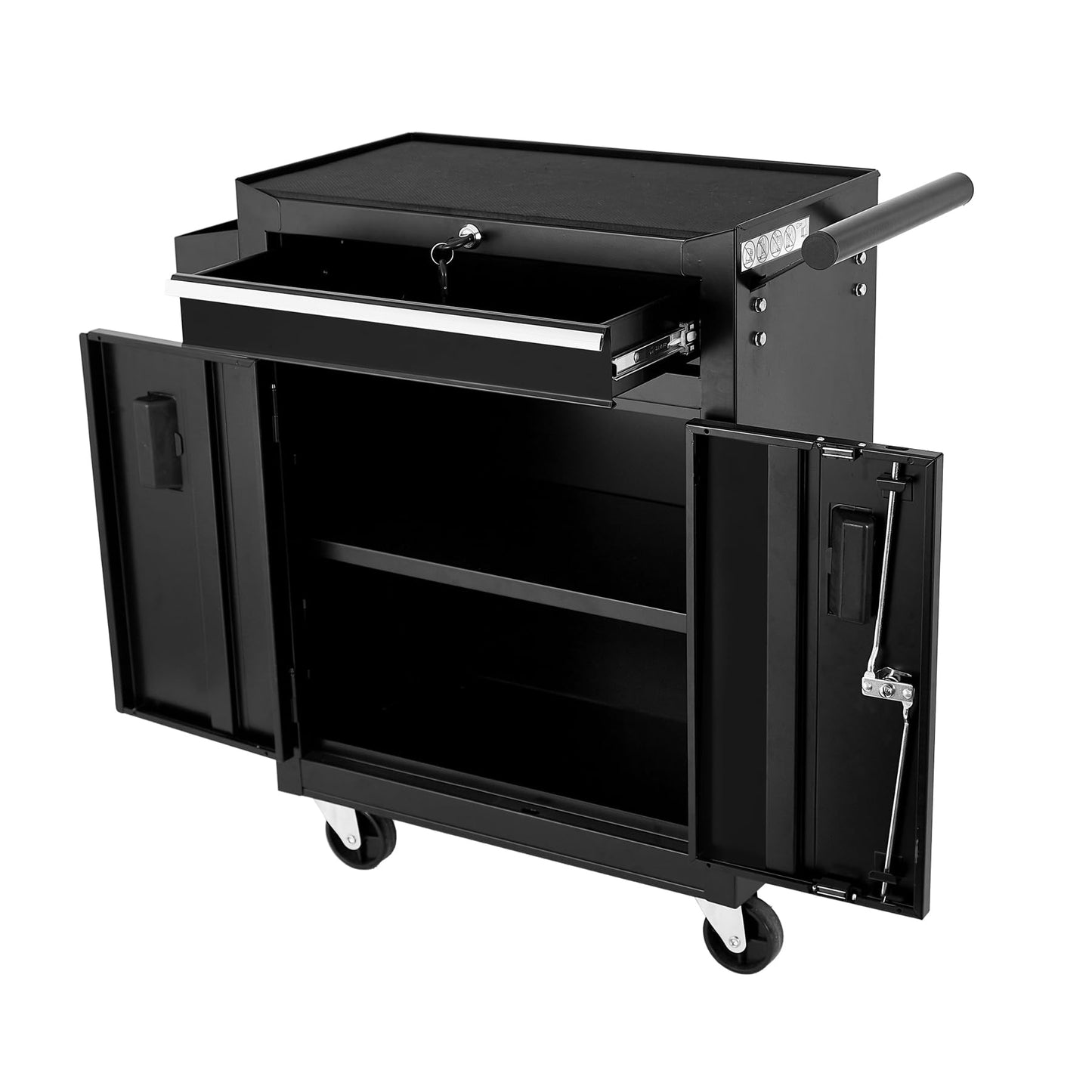 Steel Tool Chest with Drawer and Lockable Doors - Mobile Workstation