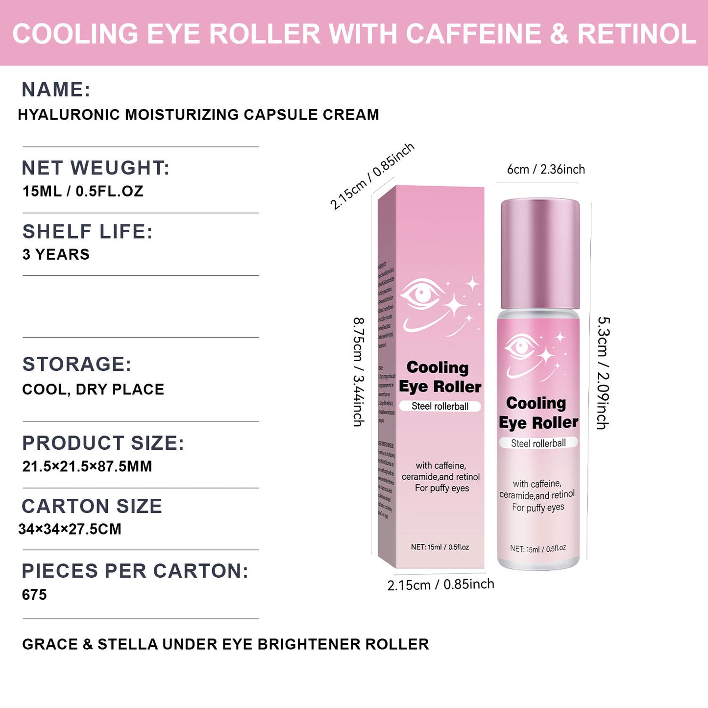 Cooling Eye Massage Roller - Facial Relaxation Tool for Eye Care