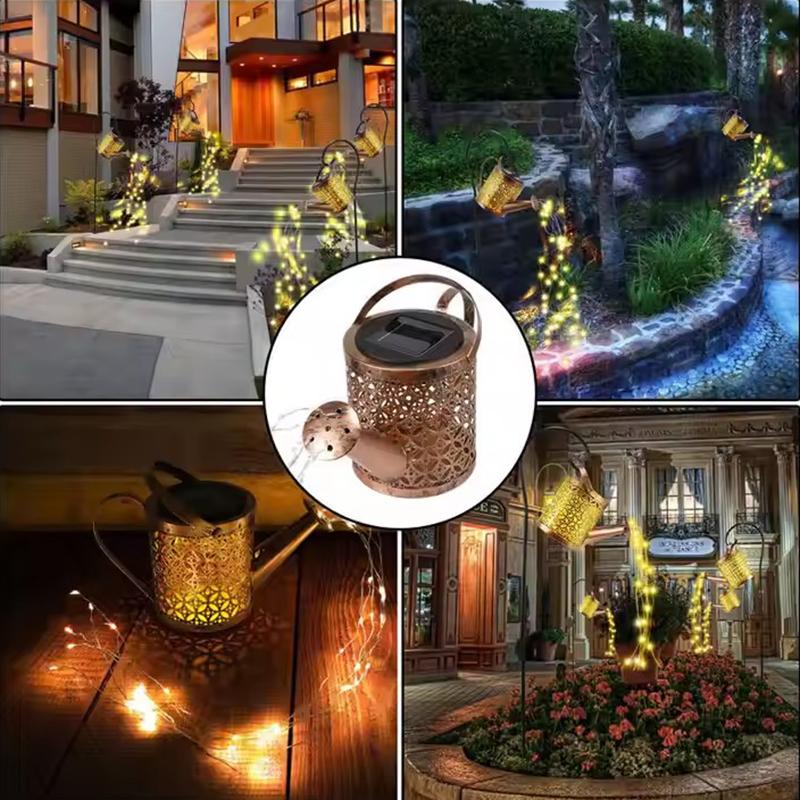 2-Pack Solar Watering Can String Lights - Outdoor Garden Decor