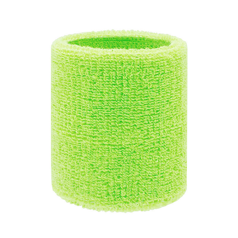 Sports Sweat-Wicking Cotton Wristband for Basketball and Badminton - Light Fruit Green 8x8cm