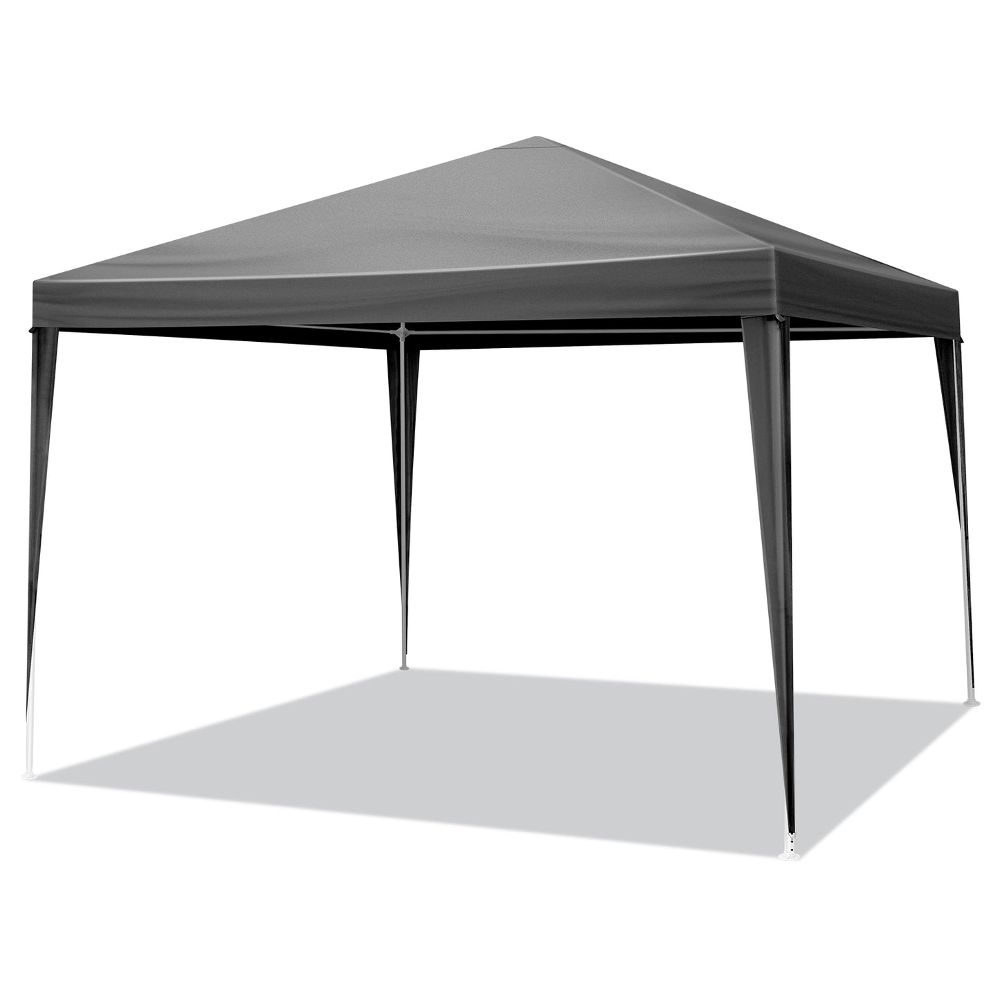 10x10ft Black Outdoor Party Tent with Sturdy Iron Frame