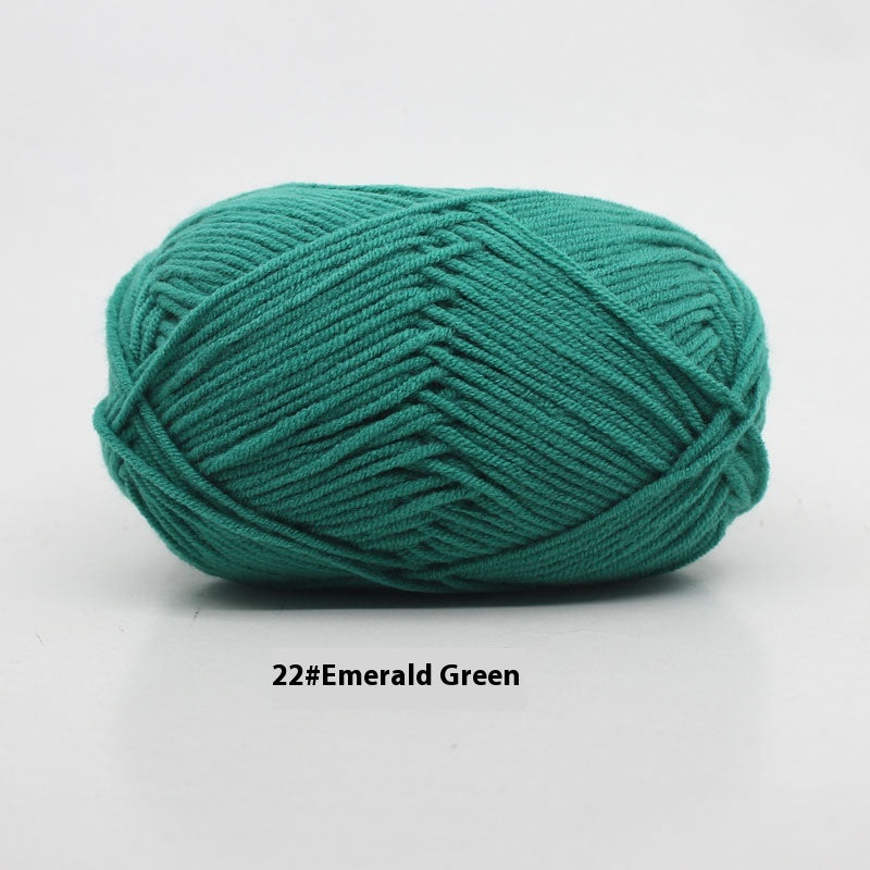 Four-Strand Milk Cotton Crochet Yarn Balls for Craft Projects - Multiple Colors