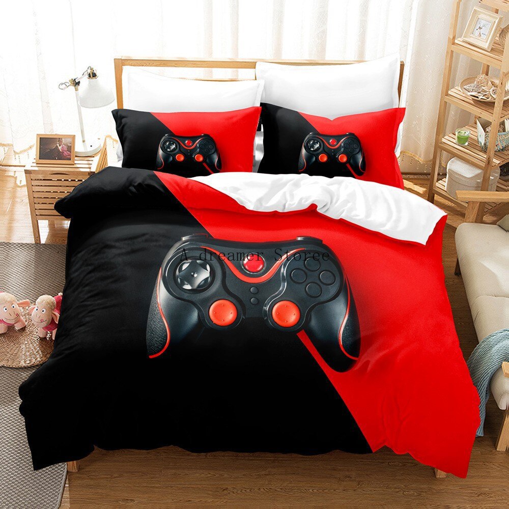 Digital 3D Game Controller Pattern Printed Bedding Set - Multiple Sizes