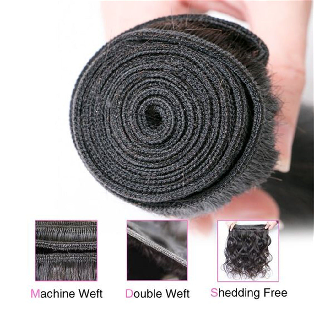 Human Hair Extension Bundles - Natural, Body Wave, Kinky Curly & Water Wave Styles
