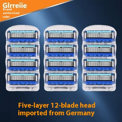 Men's 5-Layer Manual Razor Shaver with Blade Refills