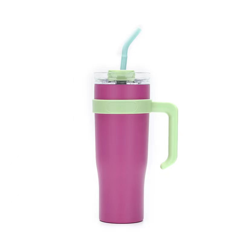Large Capacity Stainless Steel Water Cup with Handle Strap 1L Insulated Drinkware